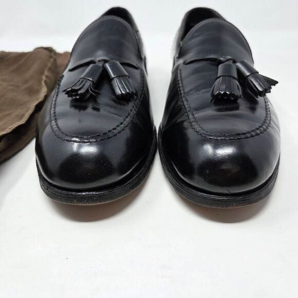 ALLEN EDMONDS GRAYSON BLACK CALF LEATHER TASSEL LOAFER MENS SIZE 10.5 B - Picture 3 of 9